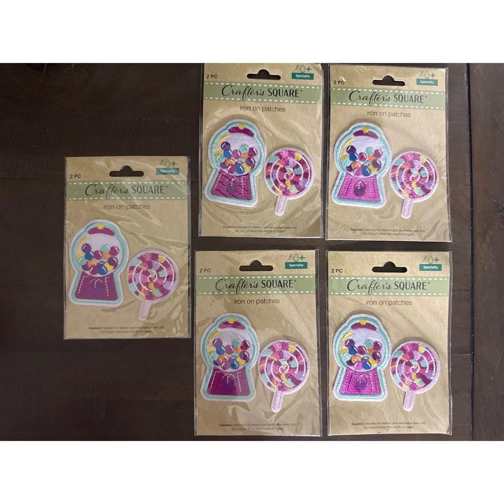 Crafter's Square Candy Iron On Patches 5 Pack Gumball Machine Lollipop Bulk NEW
